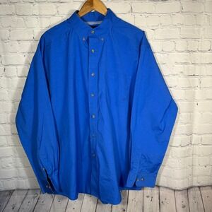 Ariat Pro Series Mens XL Blue Long Sleeve Button Down Shirt Western 10010654